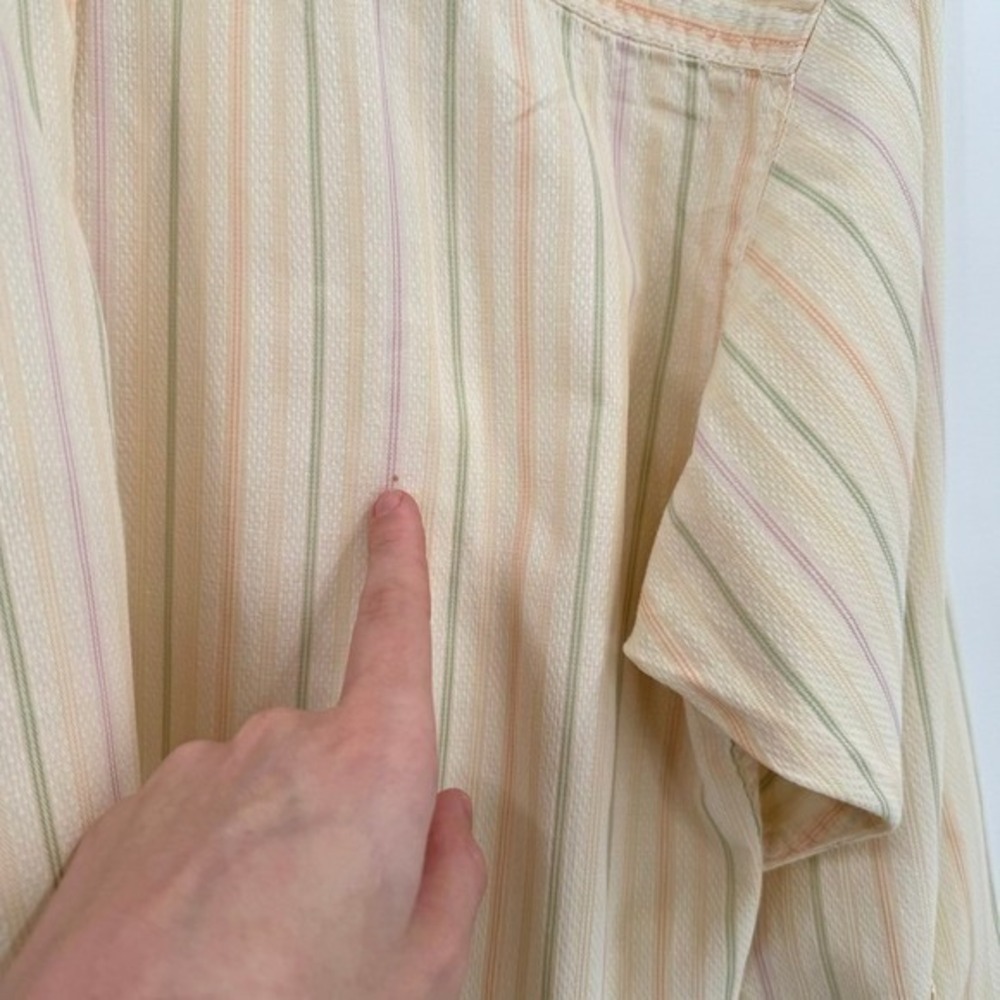 Liz Sport Vtg Pastel Striped Long Sleeve Button Up Shirt‎ Women's Sz L - Picture 8 of 13